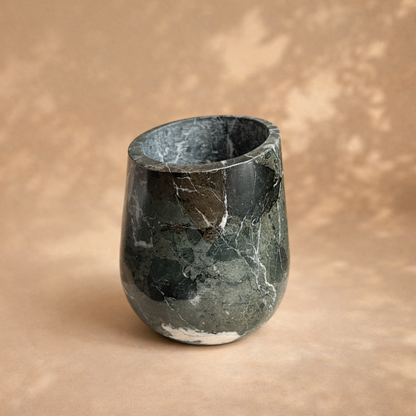 Black Marble wine Vessel – Luxury Natural Stone Decorative vase.