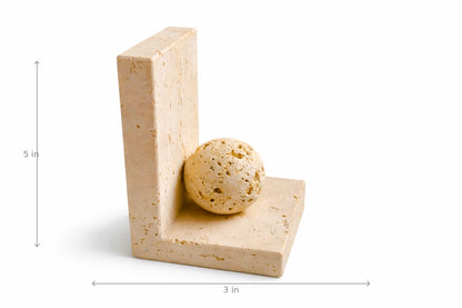 Zamoray Travertine  Bookends – Luxury Modern Home & Office Décor