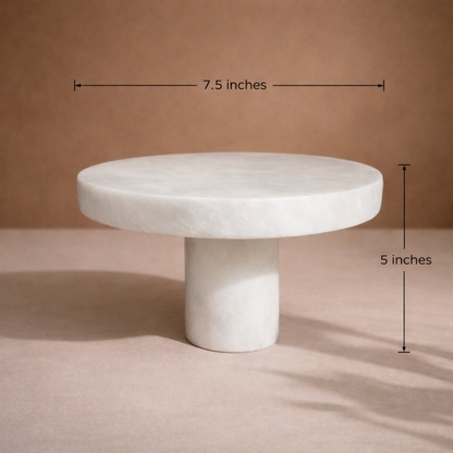 Zamoray White Marble Column Pedestal – Plinth Display Stand-set
