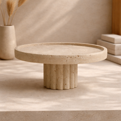 Boland Travertine Pedestal – Luxury Natural Stone  Display Stand