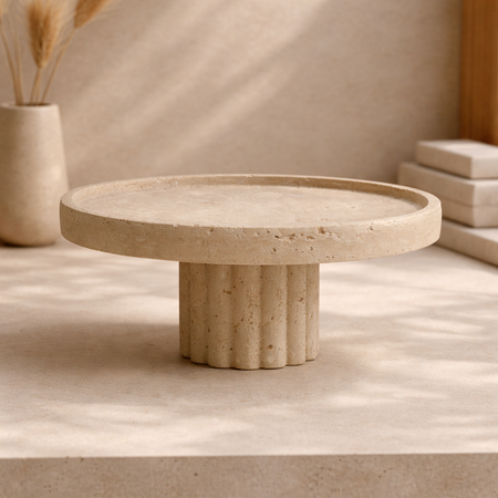 Boland Travertine Pedestal – Luxury Natural Stone  Display Stand
