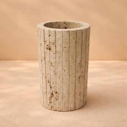 Boland Travertine Vase – Luxury Natural Stone Sculptural Vase