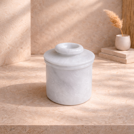 Marble Butter Cloche – Luxury Natural Stone Butter Dish with Water Seal