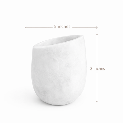 Servan white Marble Wine vessel– Natural Stone decorative vase