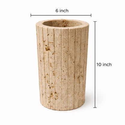 Boland Travertine Vase – Luxury Natural Stone Sculptural Vase