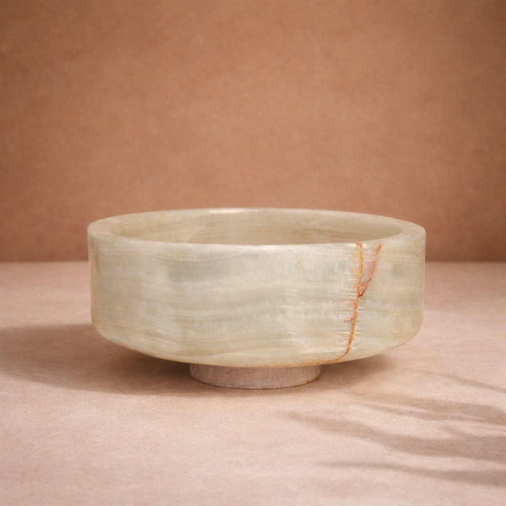 Gulalai Onyx Marble Bowl – Luxury Handcrafted Natural Stone Centerpiece