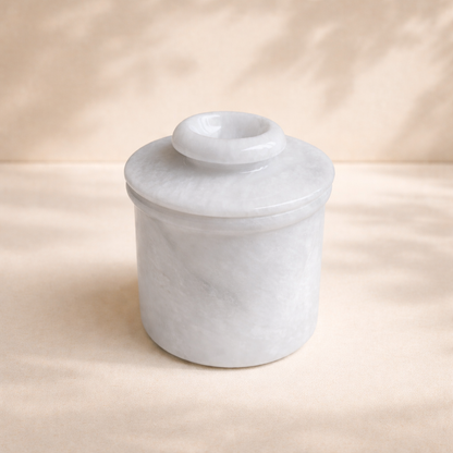 Marble Butter Cloche – Luxury Natural Stone Butter Dish with Water Seal