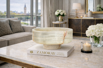 Gulalai Onyx Marble Bowl – Luxury Handcrafted Natural Stone Centerpiece
