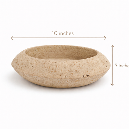 Orb Travertine Bowl – Luxury Natural Stone Decorative Bowl