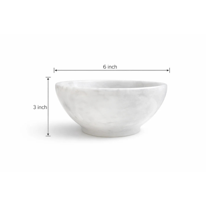 Servan Marble Bowl – Luxury Semi-Polished Natural Stone Bowl (White)